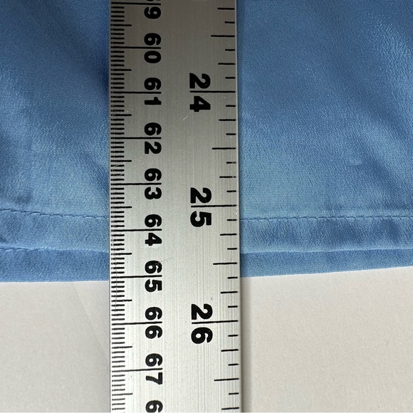 Vintage Susan Van Heusen Womens Mandarin Collar Light Blue Long Sleeve Blouse 10 - Picture 7 of 9